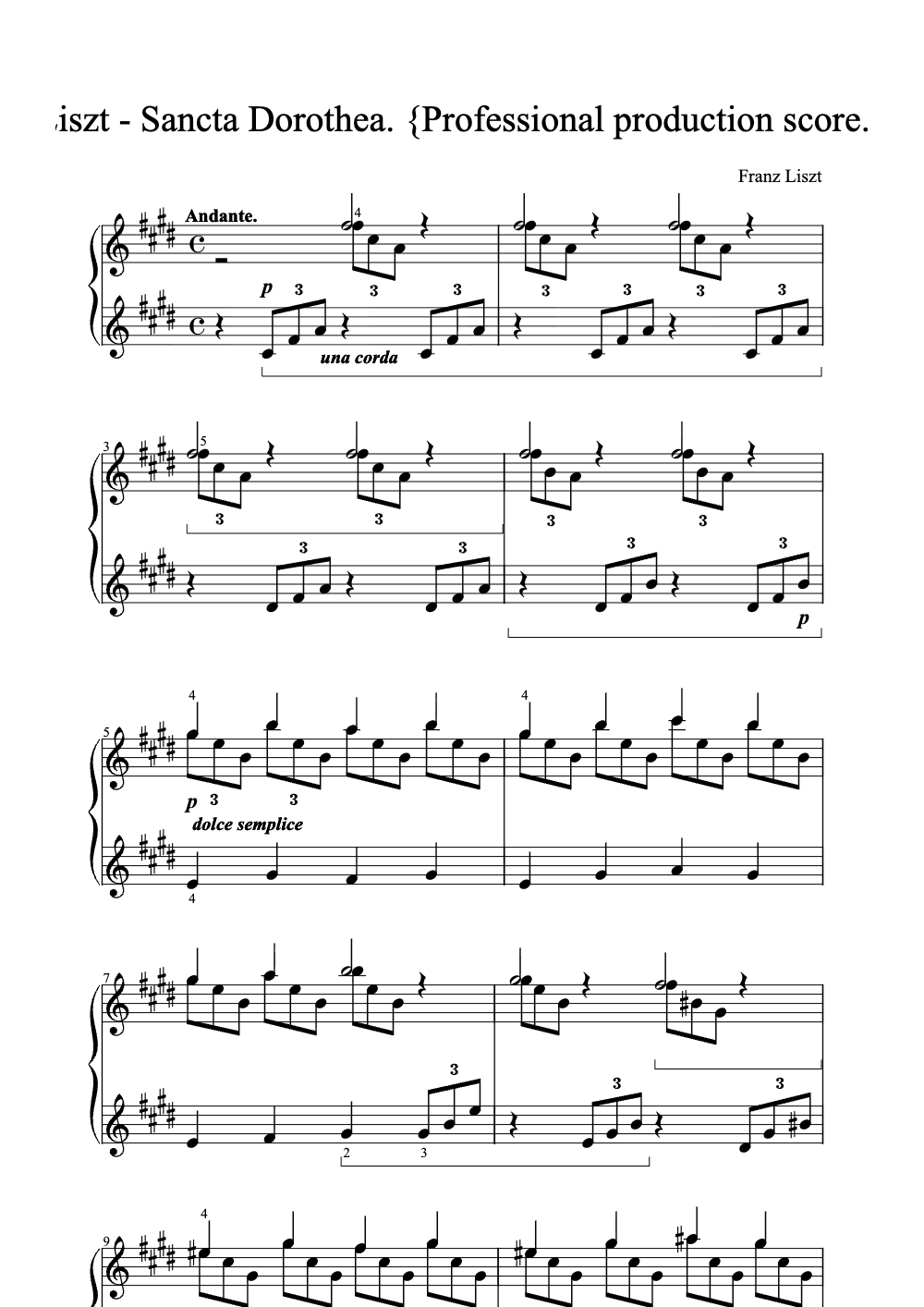 Sheet music preview for Sancta Dorothea