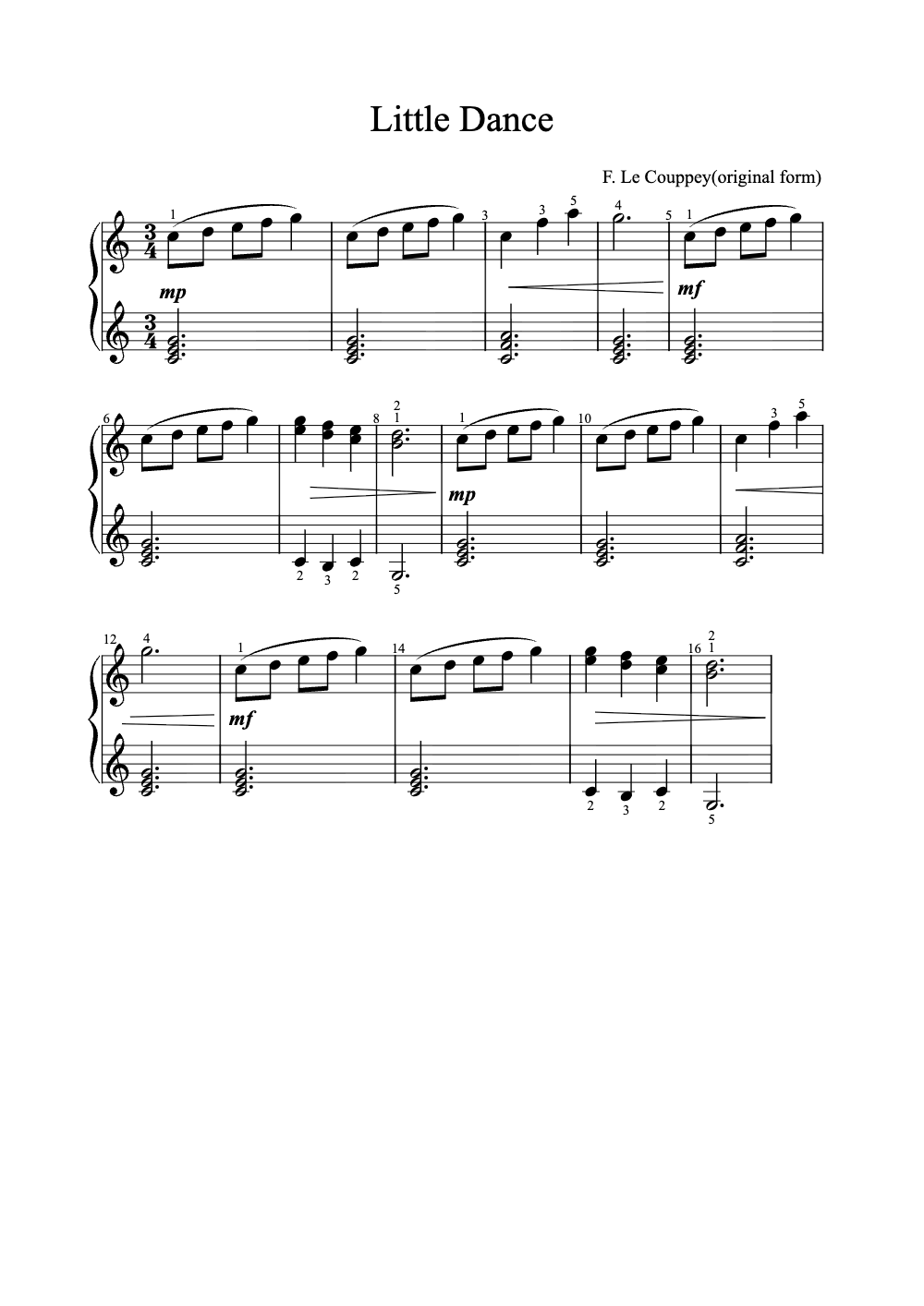 Sheet music preview for Little Dance