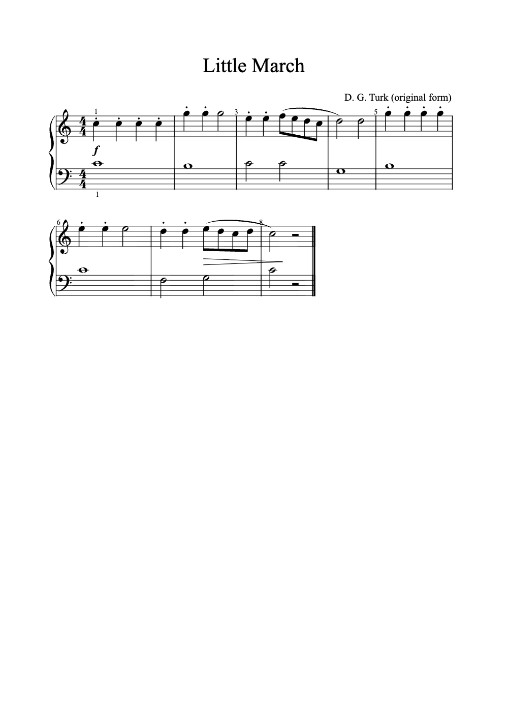 Sheet music preview for Little March