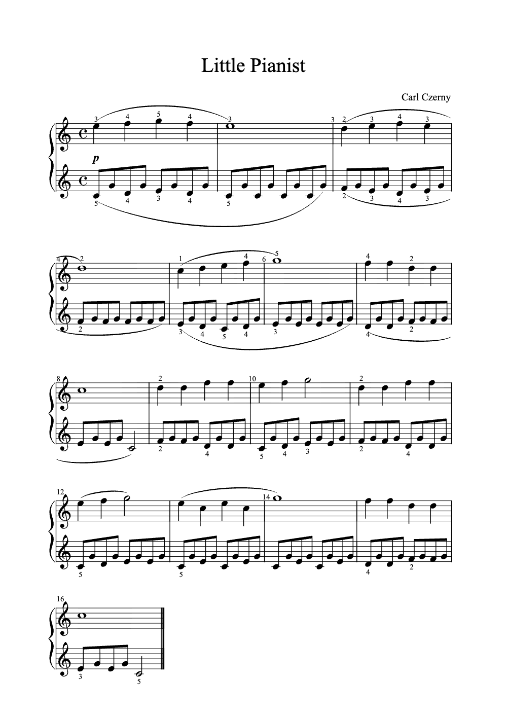 Sheet music preview for Little Pianist