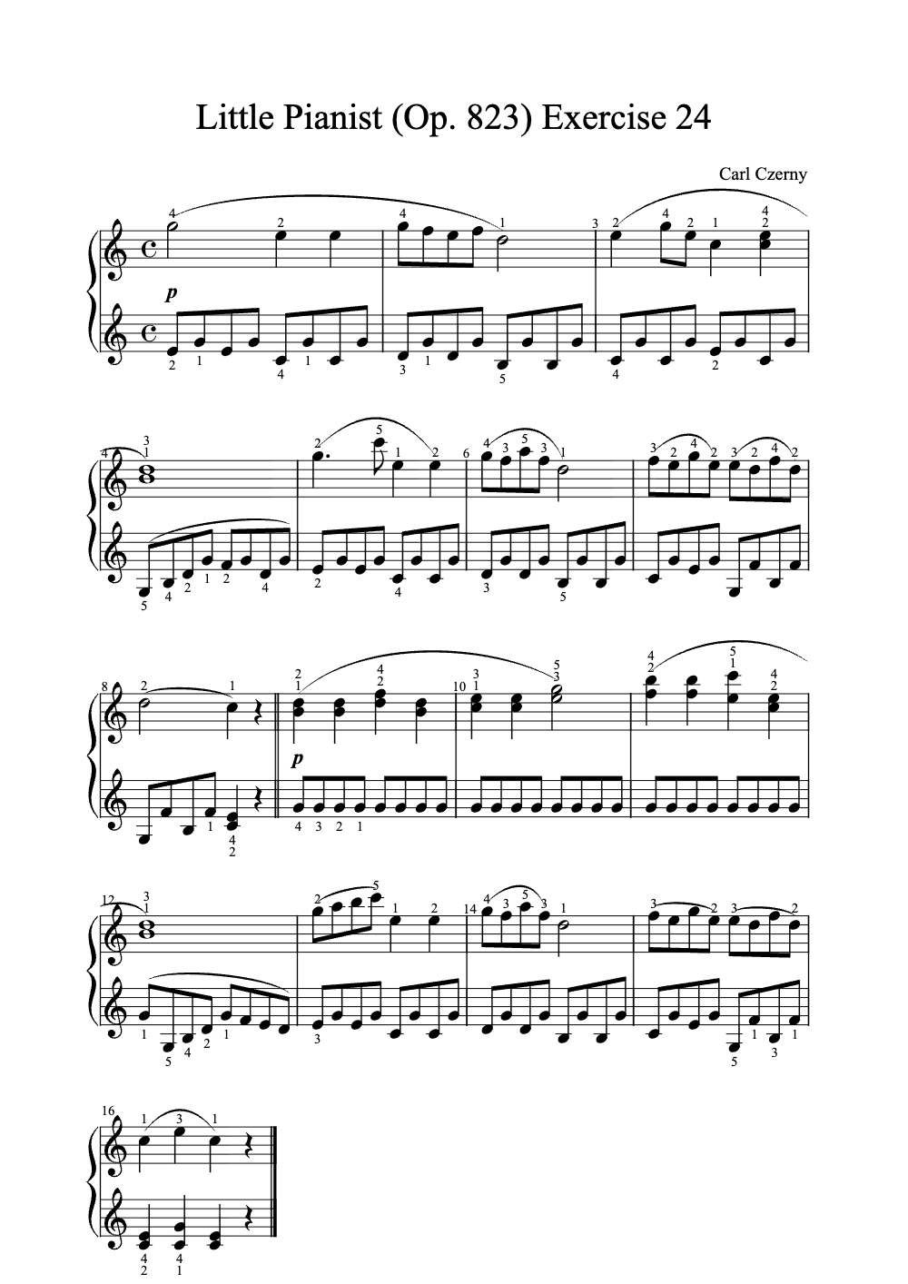 Sheet music preview for Little Pianist (Op. 823) Exercise 24