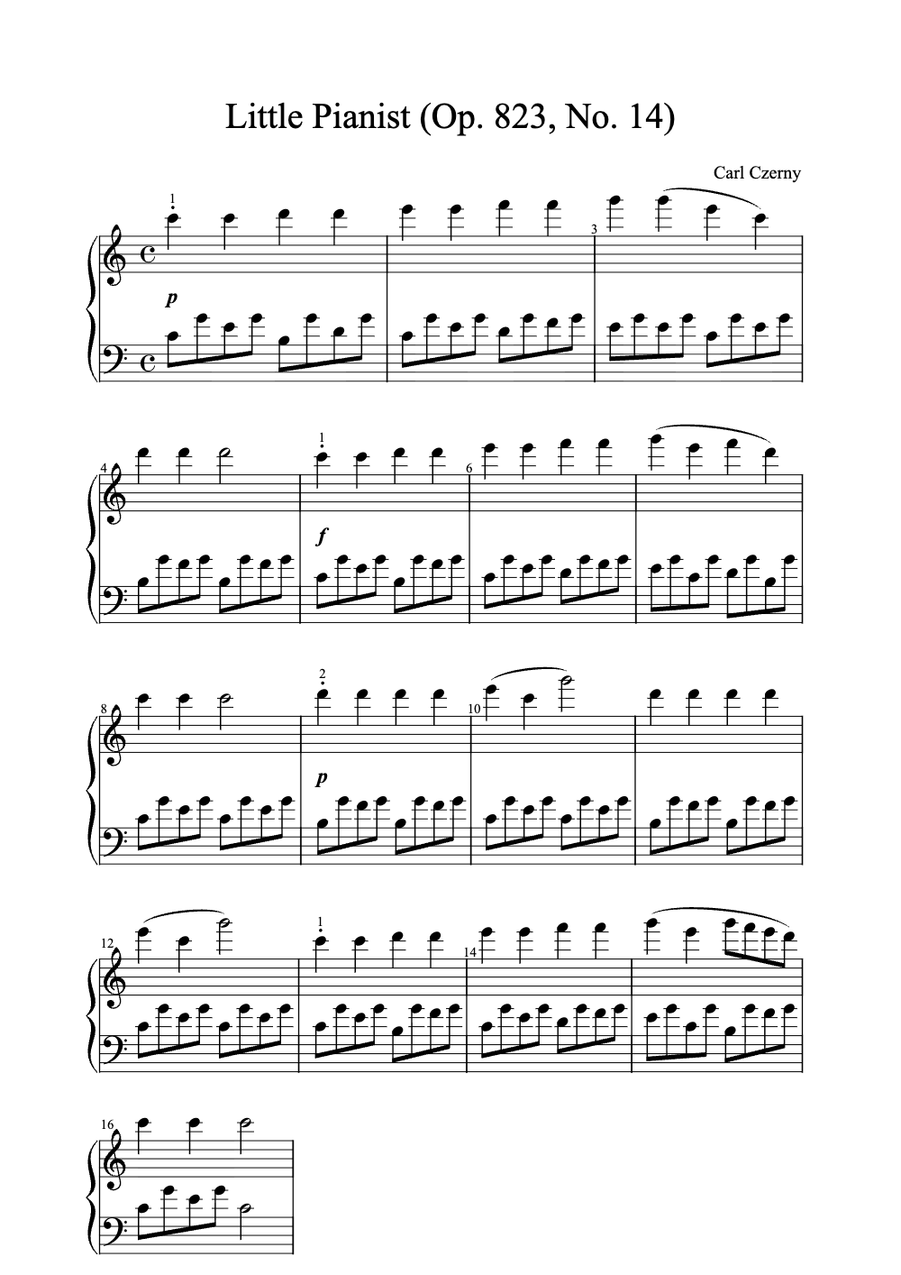 Sheet music preview for Little Pianist