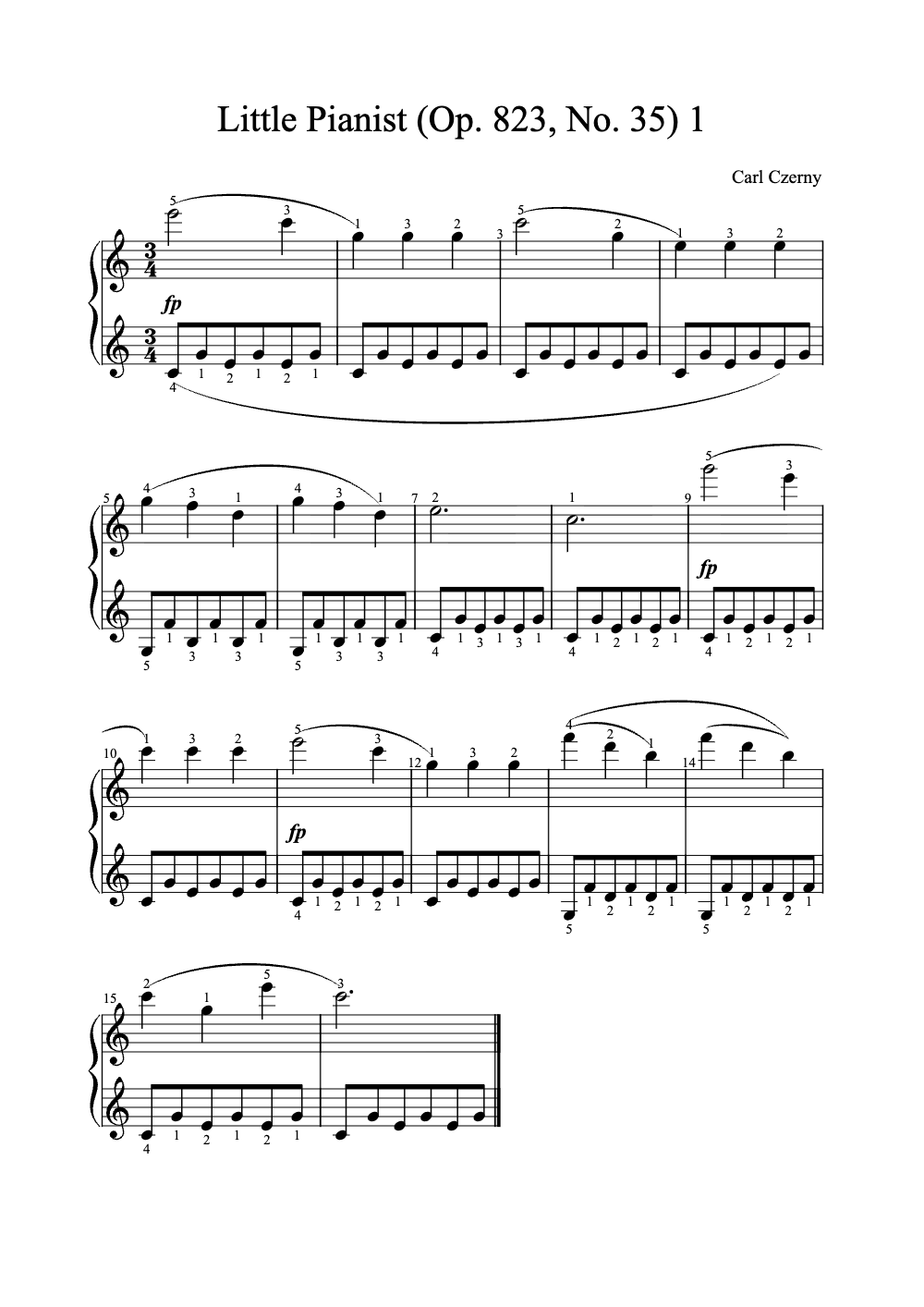 Sheet music preview for Little Pianist