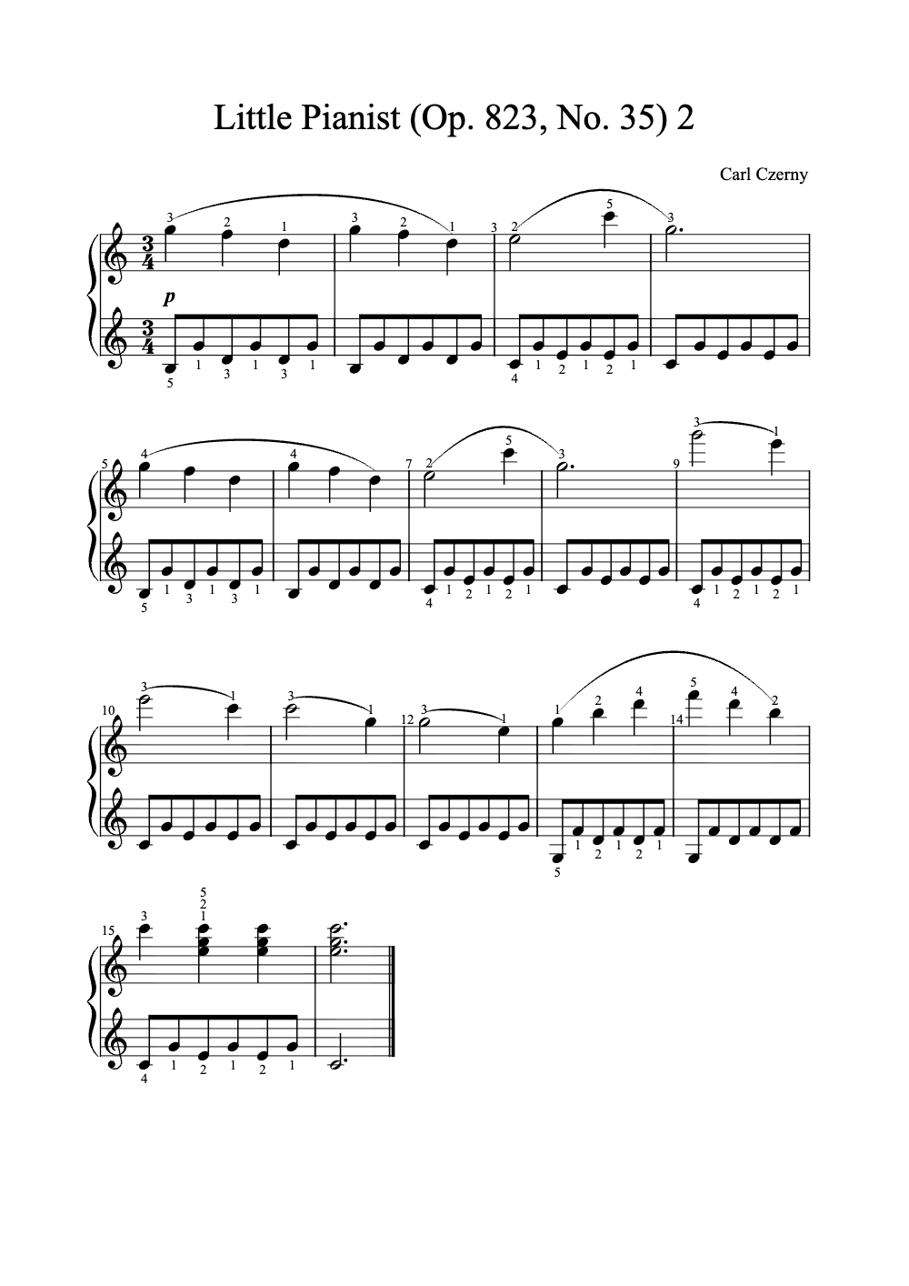 Sheet music preview for Little Pianist
