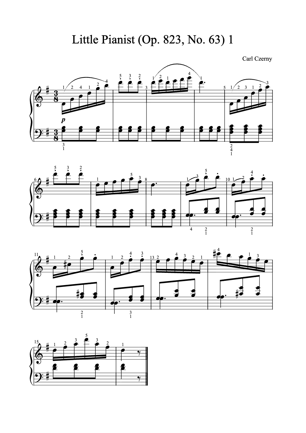 Sheet music preview for Little Pianist