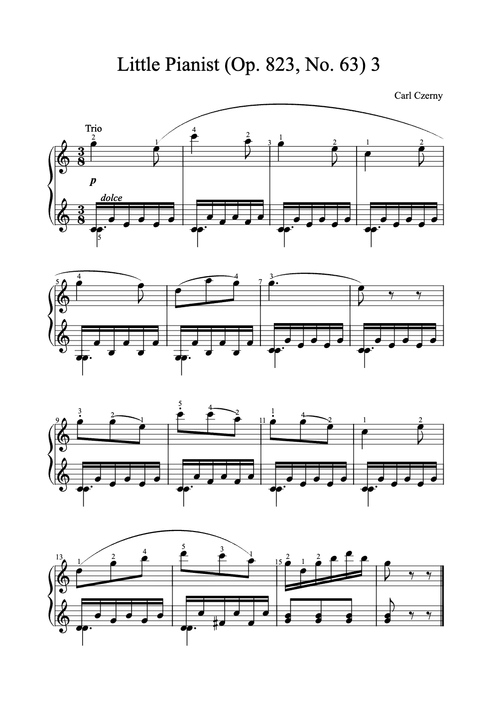 Sheet music preview for Little Pianist