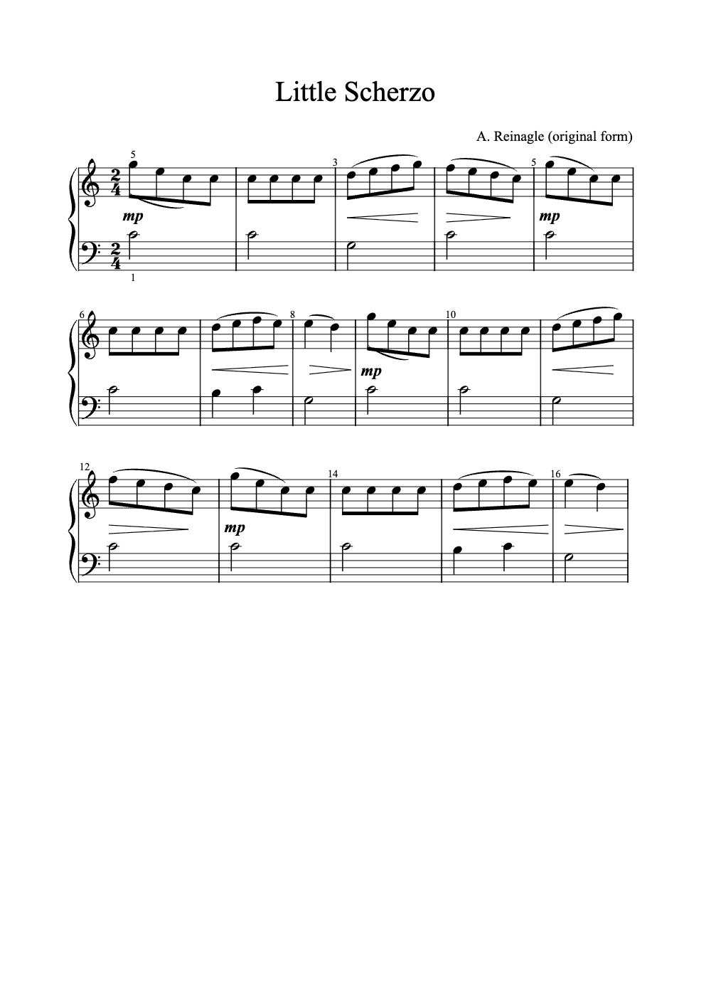 Sheet music preview for Little Scherzo
