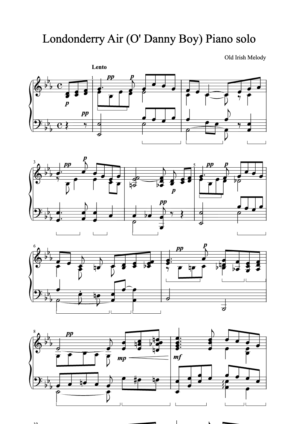 Sheet music preview for Londonderry Air (O' Danny Boy)