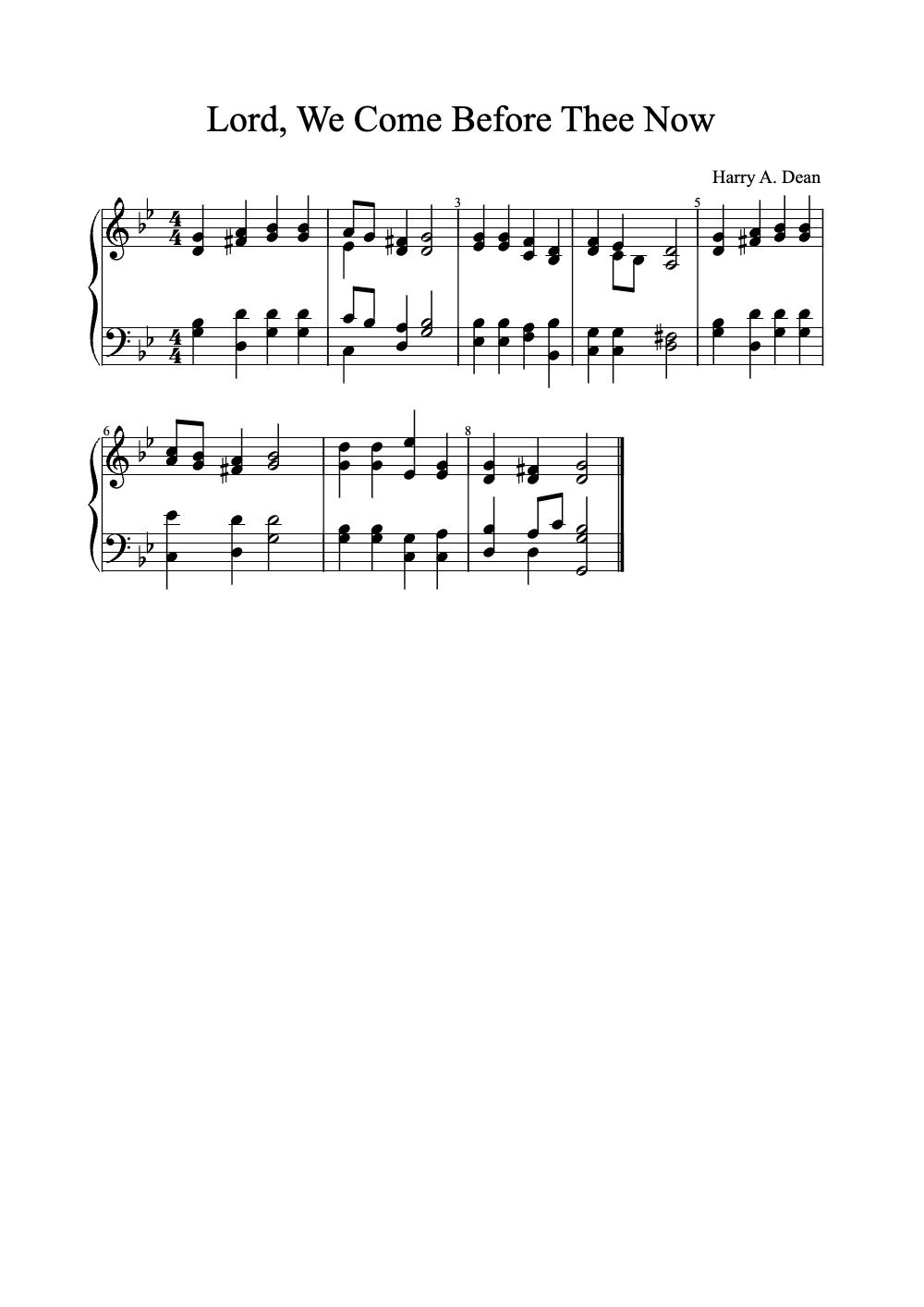 Sheet music preview for Lord, We Come Before Thee Now