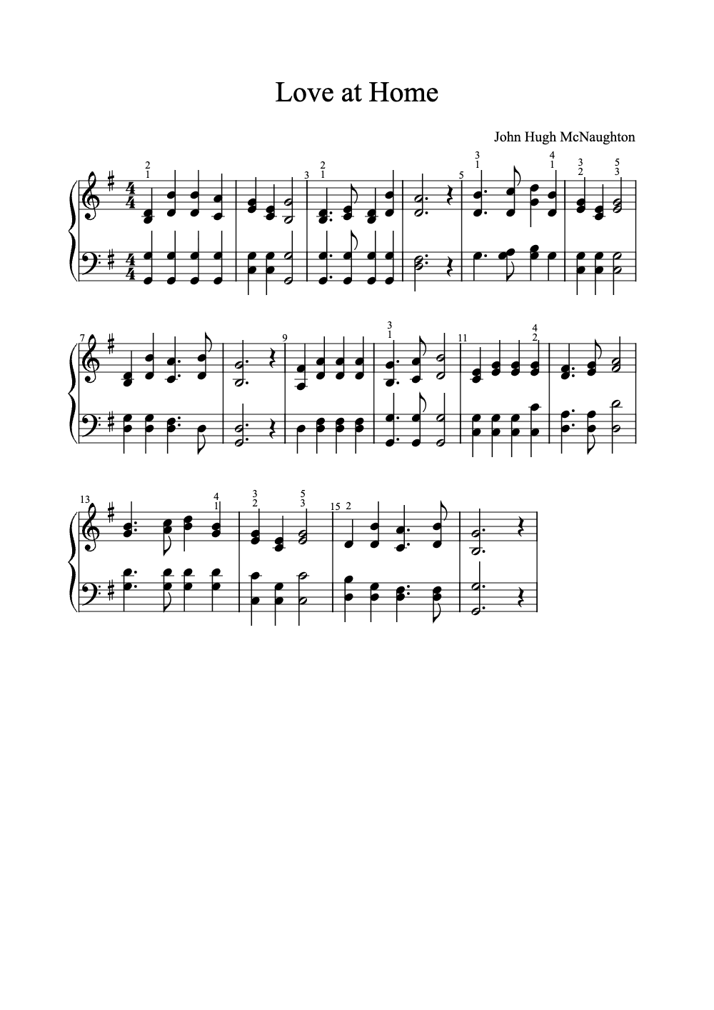 Sheet music preview for Love at Home