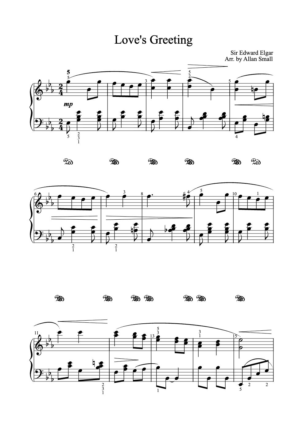 Sheet music preview for Love's Greeting