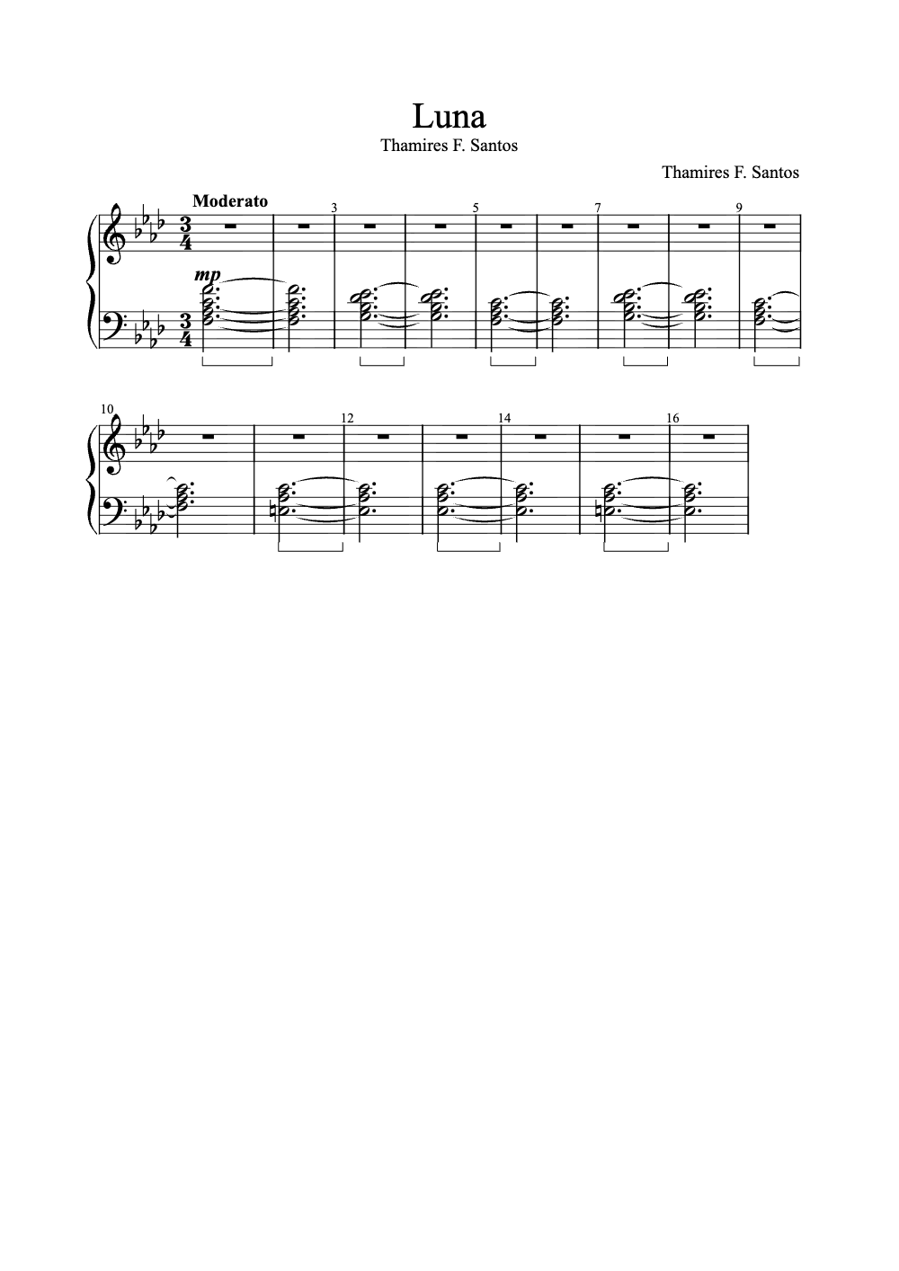 Sheet music preview for Luna