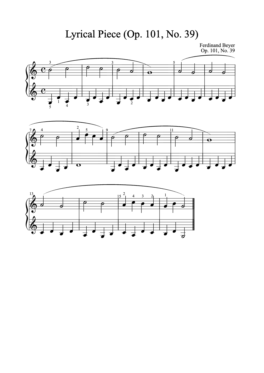 Sheet music preview for Lyrical Piece