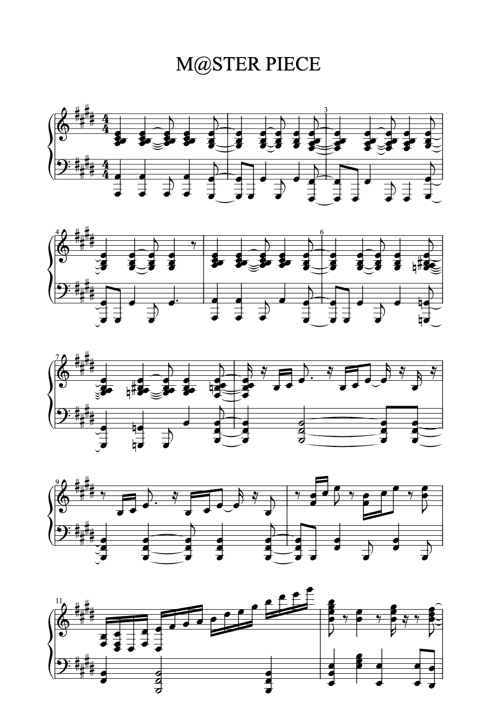 Sheet music preview for Master Piece