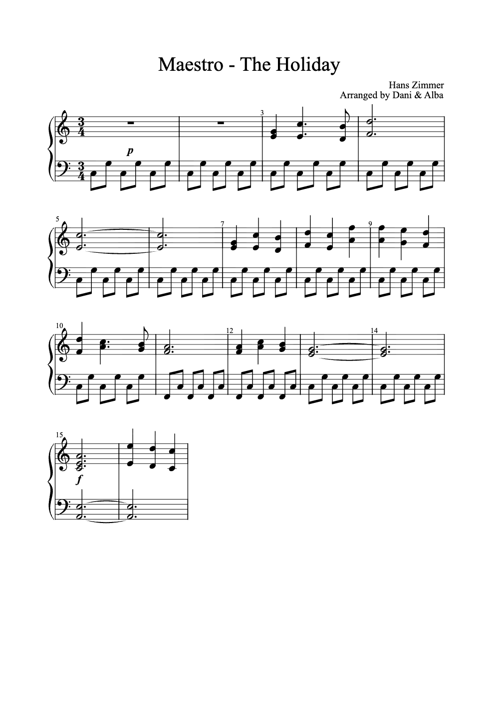 Sheet music preview for Maestro