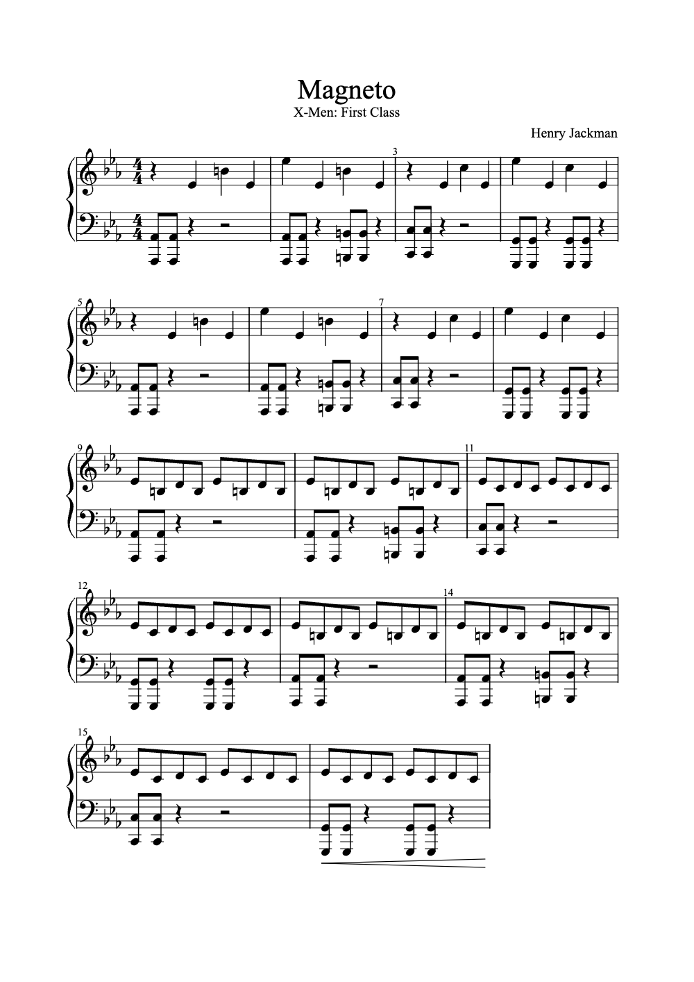 Sheet music preview for Magneto