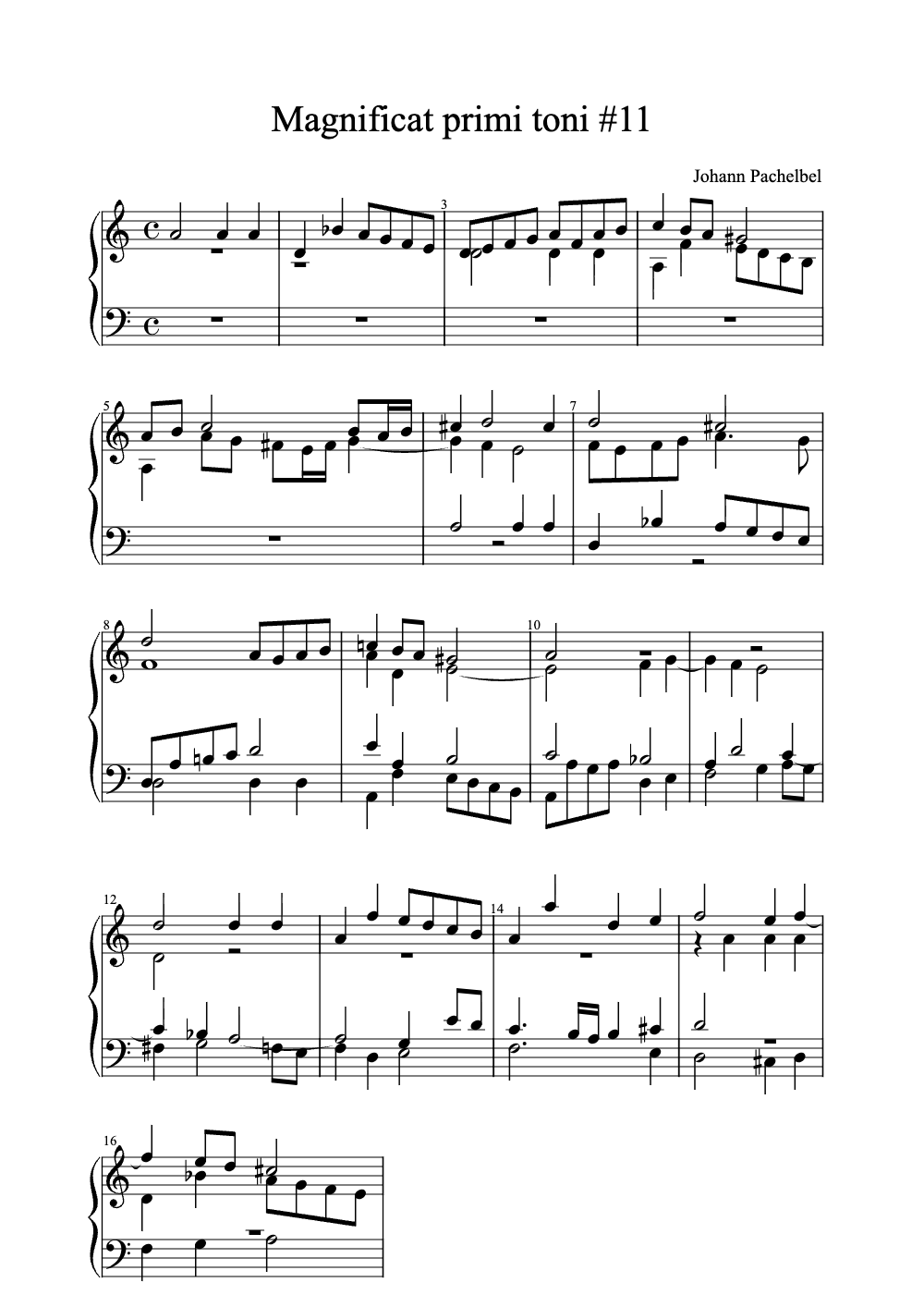 Sheet music preview for Magnificat Primi Toni No. 11