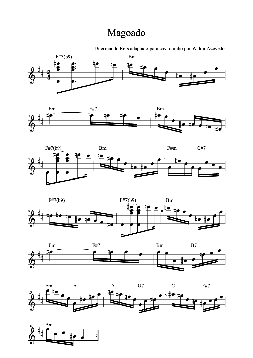 Sheet music preview for Magoado