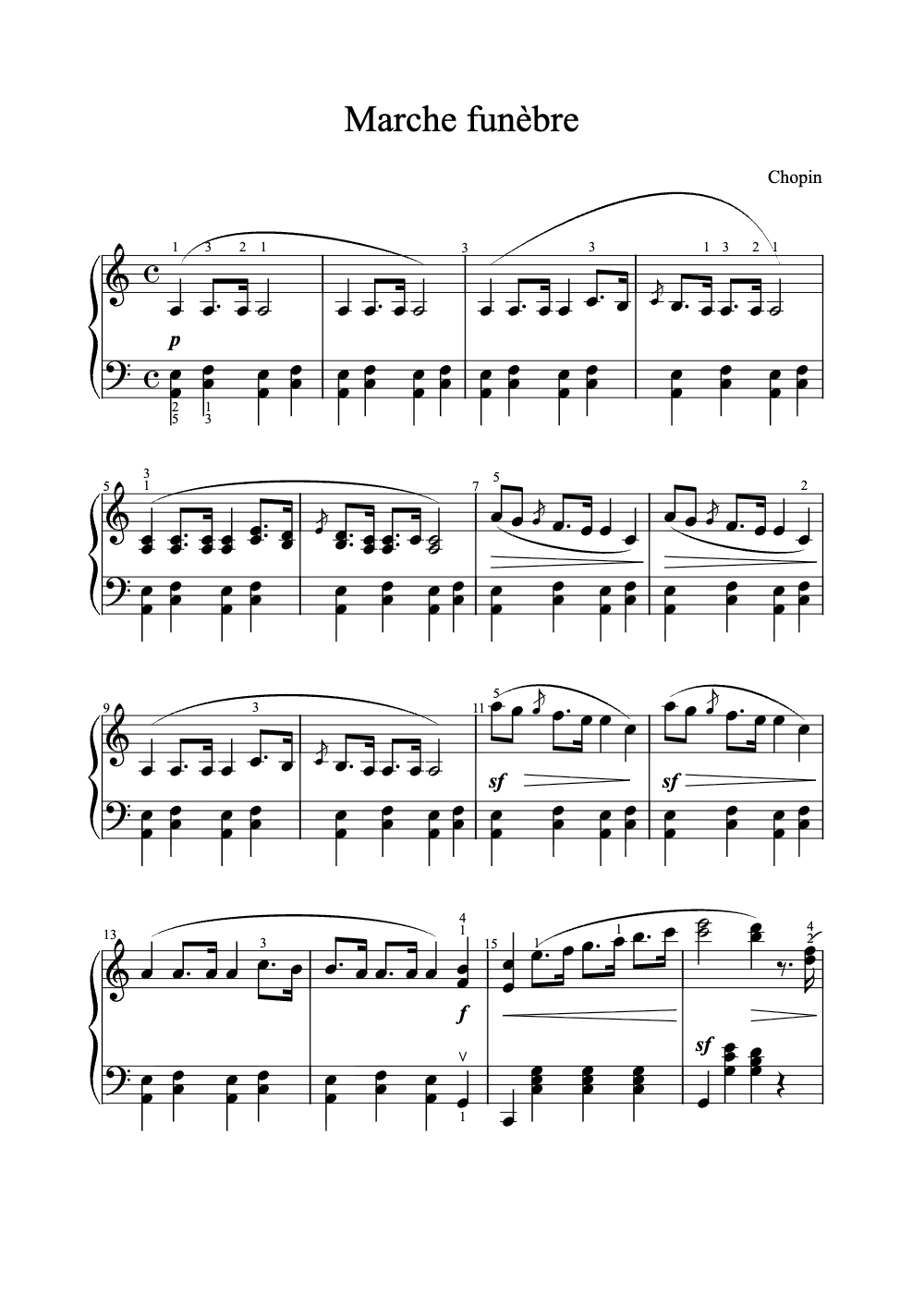 Sheet music preview for Marche Funèbre