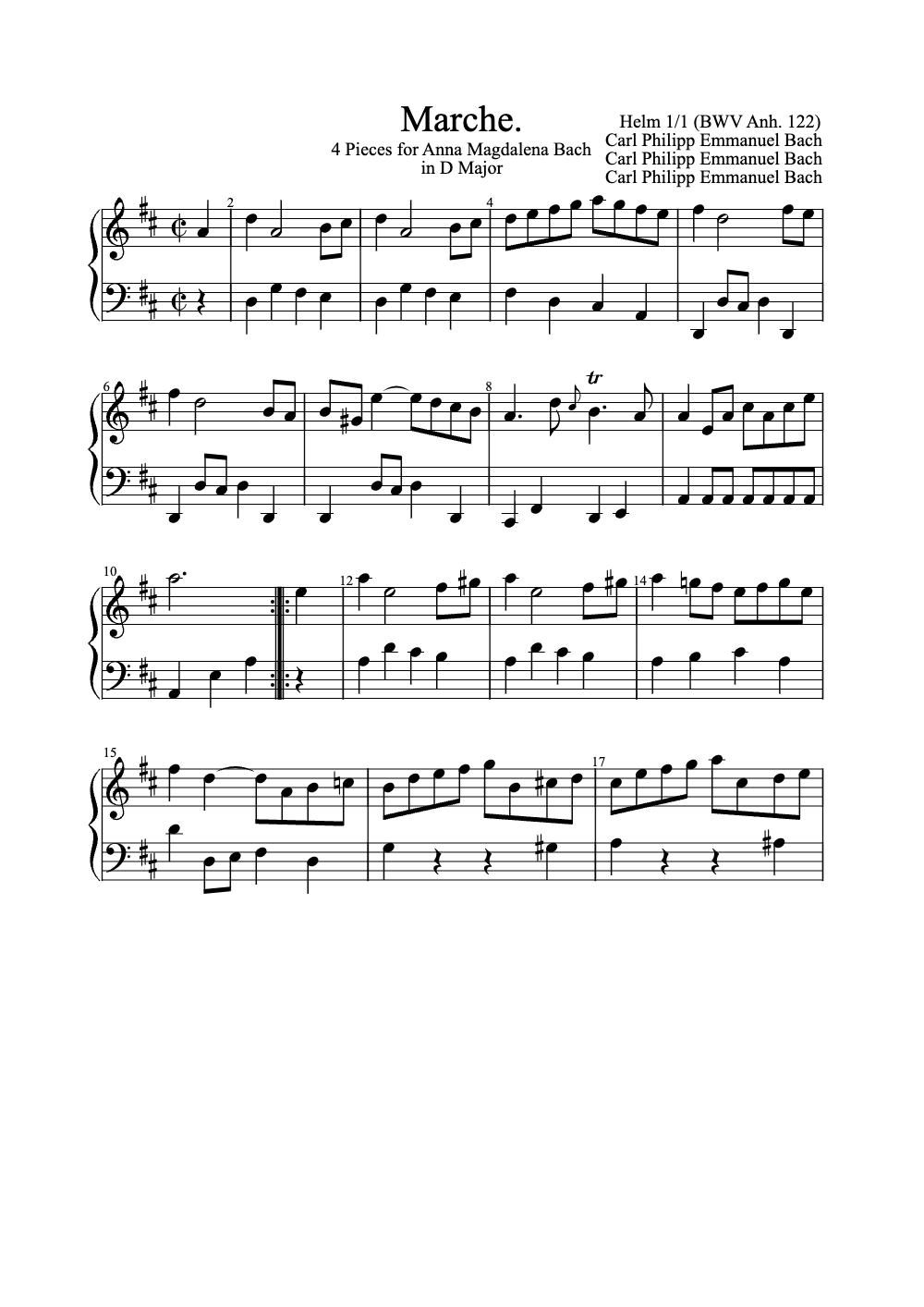 Sheet music preview for Marche