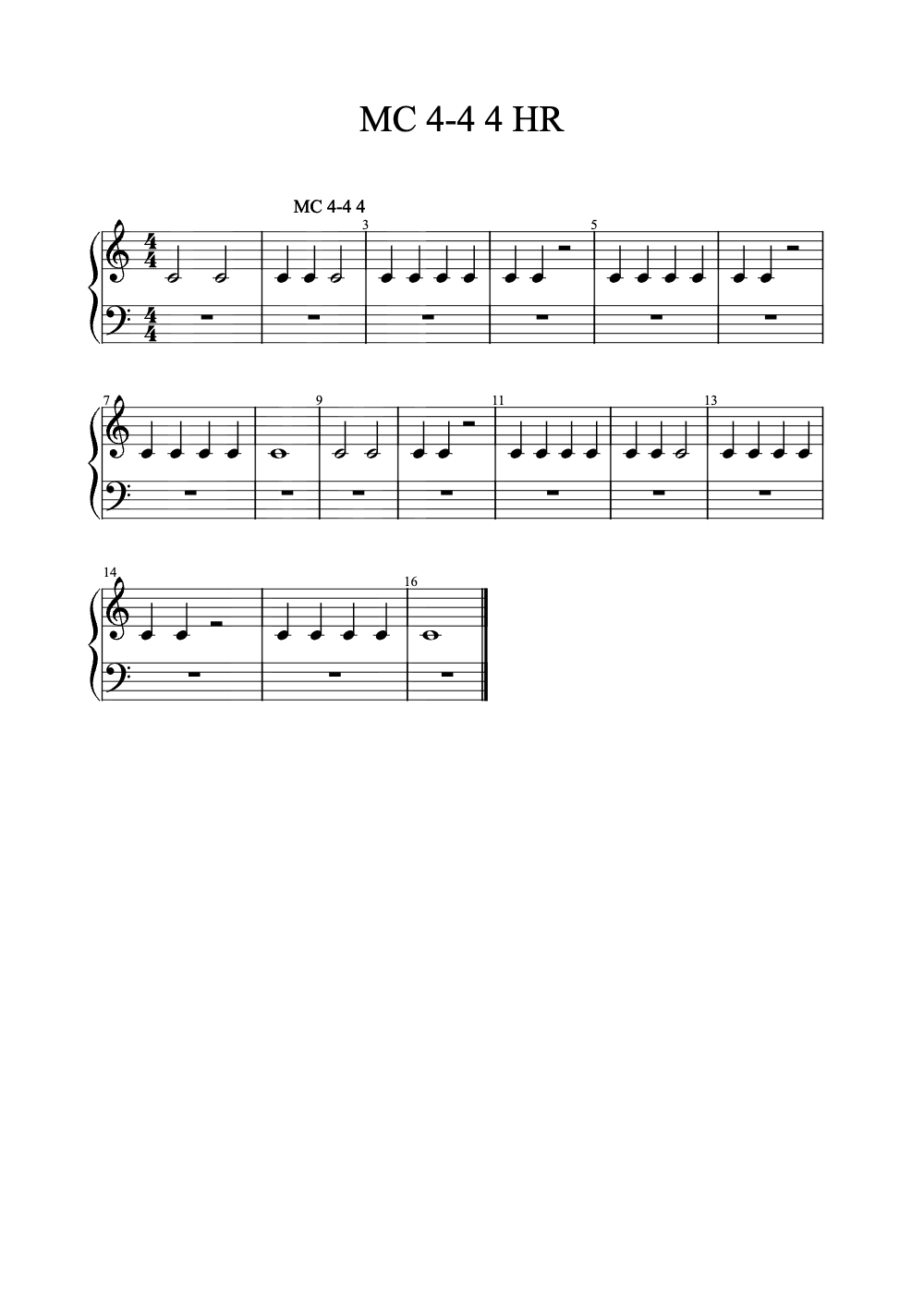 Sheet music preview for Mc 4-4 4 Hr