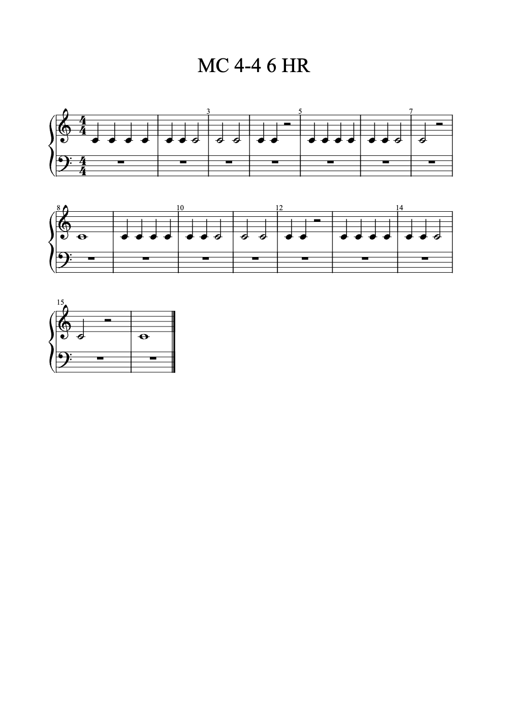 Sheet music preview for MC 4-4 6 HR
