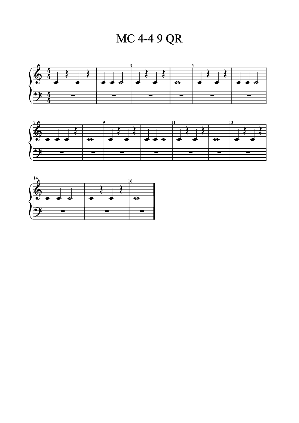 Sheet music preview for MC 4-4 9 QR