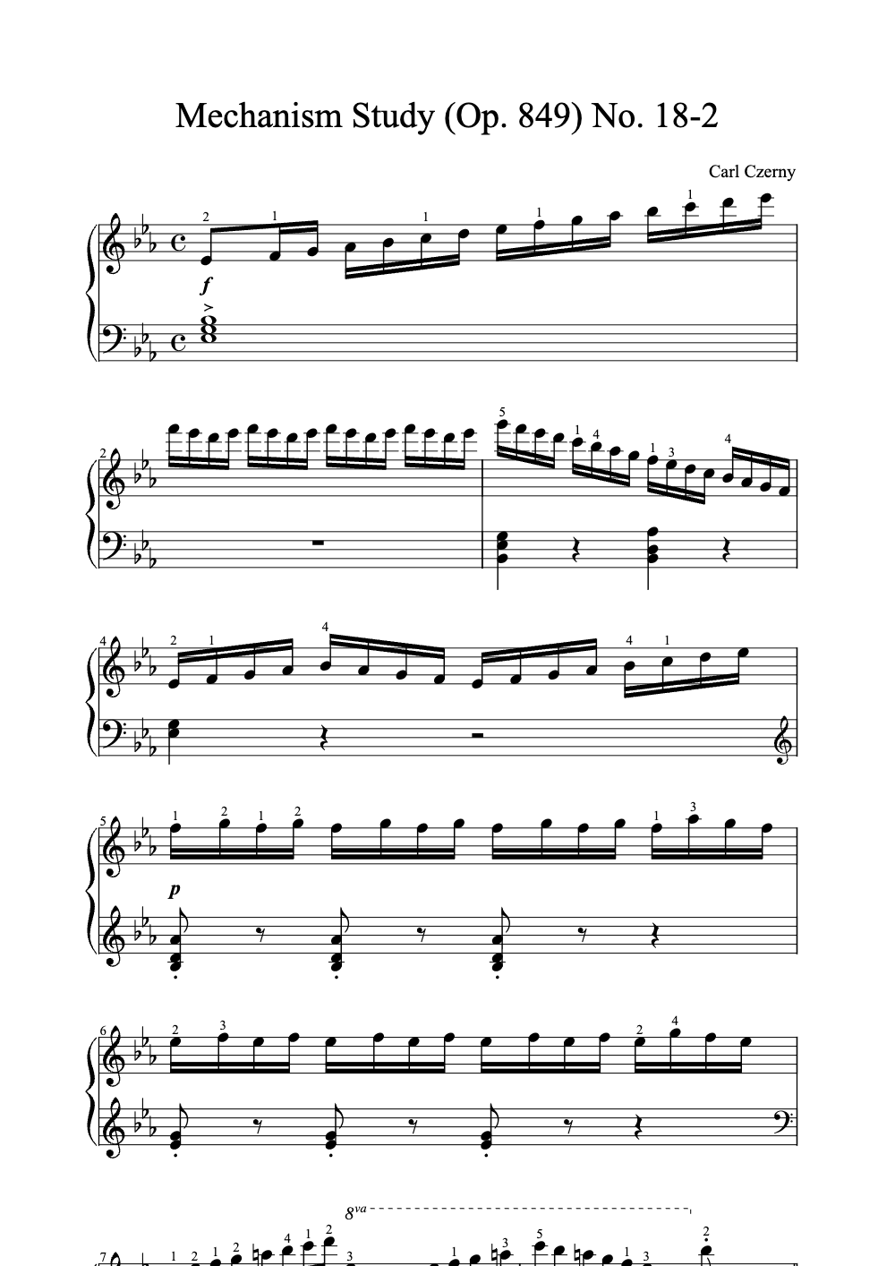 Sheet music preview for Mechanism Study (Op. 849) No. 18-2