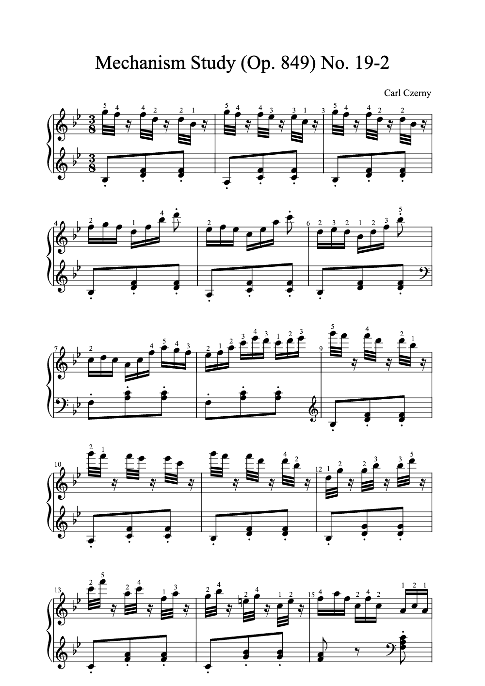 Sheet music preview for Mechanism Study (Op. 849) No. 19-2