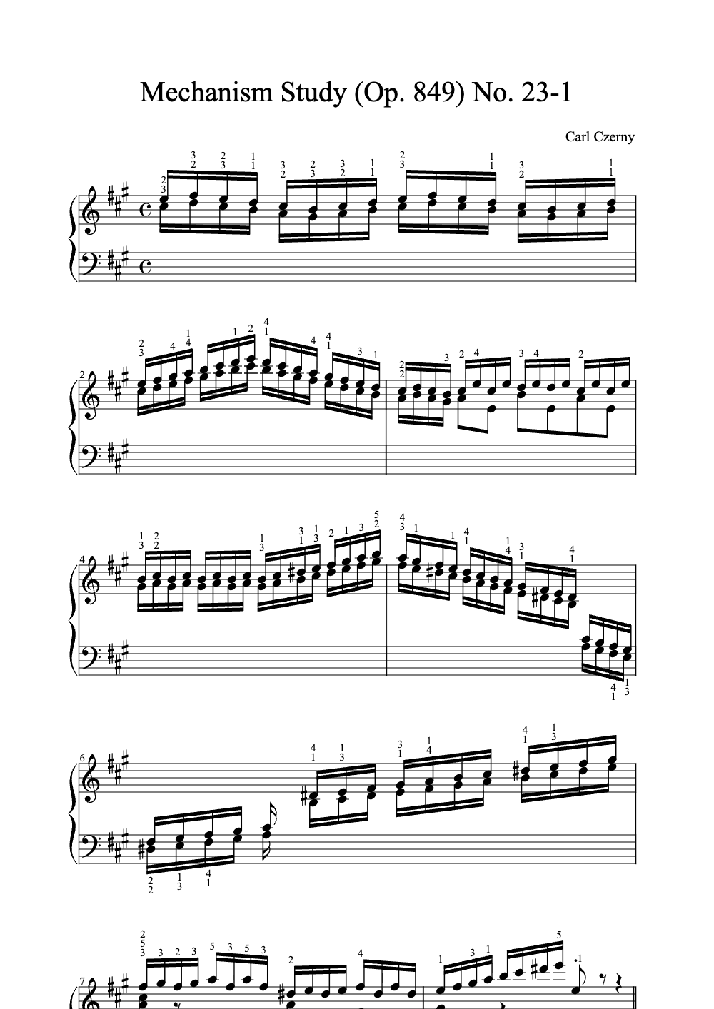 Sheet music preview for Mechanism Study (Op. 849) No. 23-1