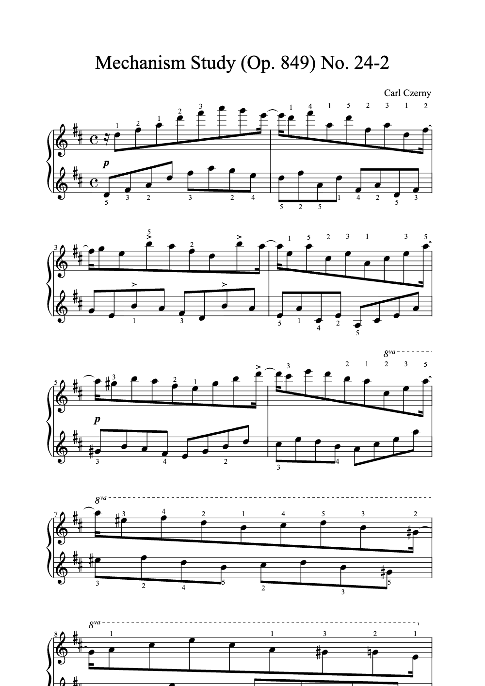 Sheet music preview for Mechanism Study (Op. 849) No. 24-2