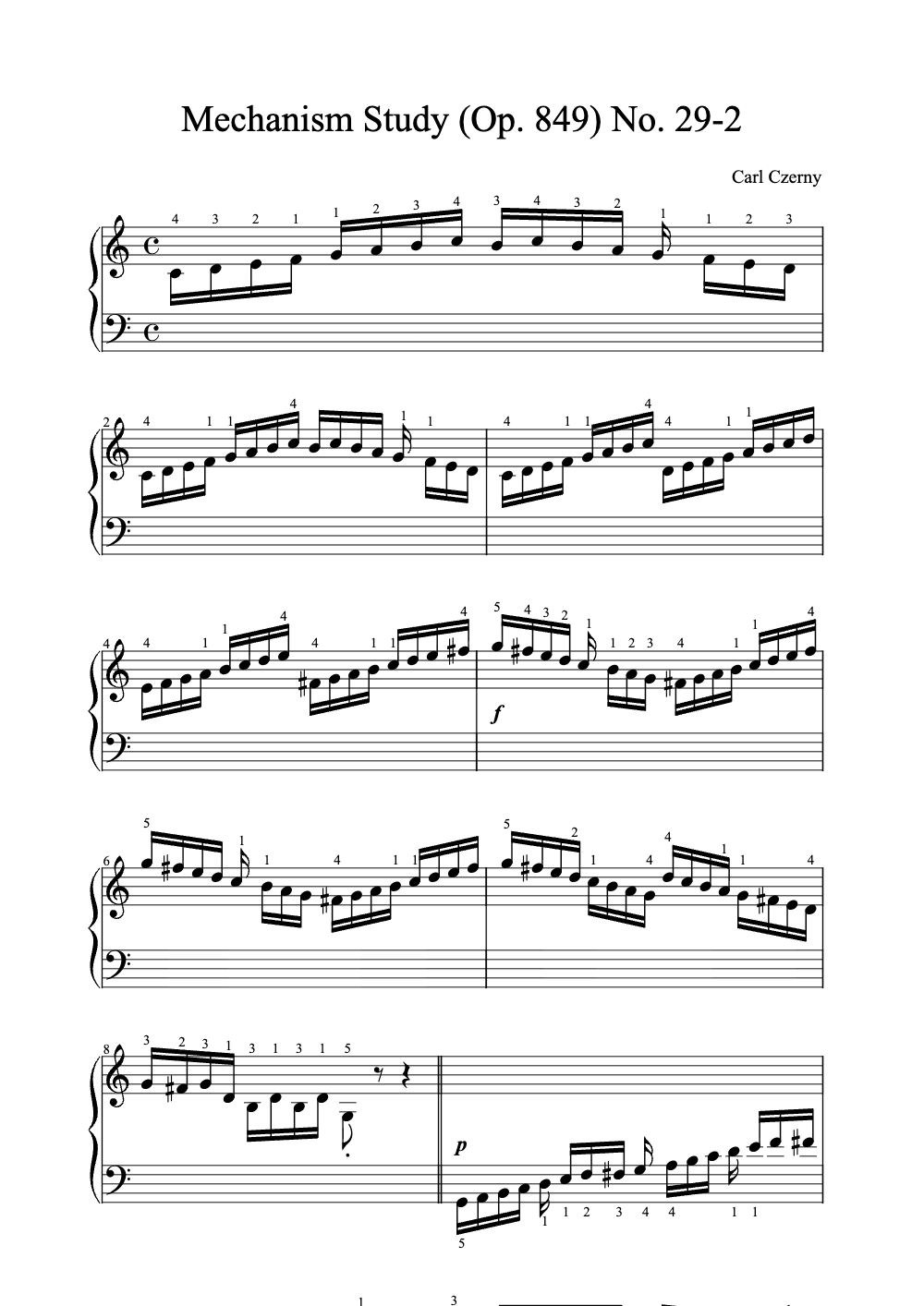 Sheet music preview for Mechanism Study (Op. 849) No. 29-2