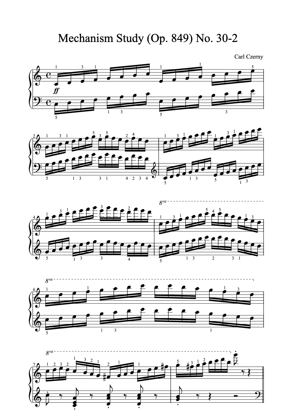 Sheet music preview for Mechanism Study (Op. 849) No. 30-2