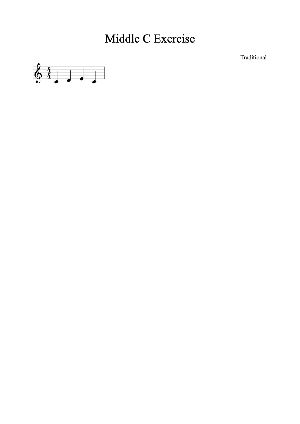 Sheet music preview for Middle C Exercise