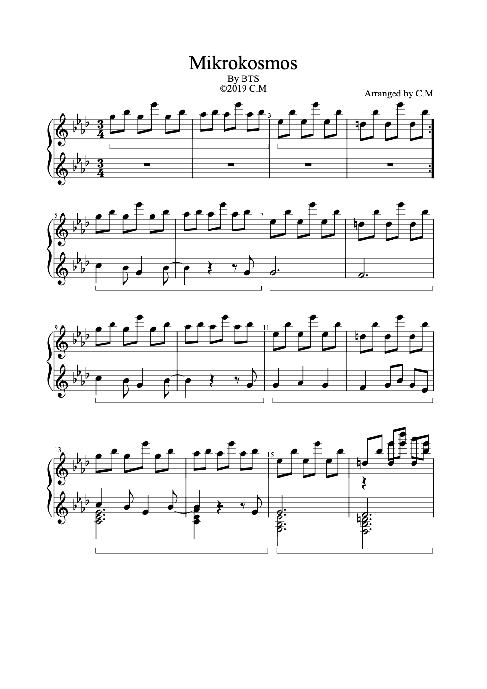 Sheet music preview for Mikrokosmos