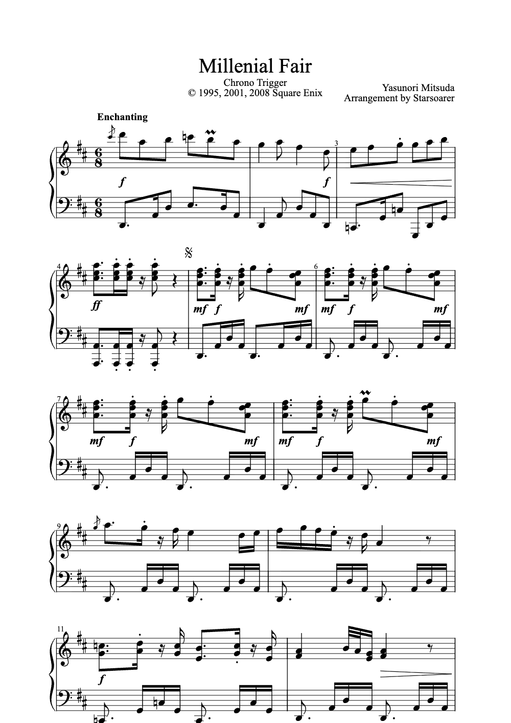 Sheet music preview for Millennial Fair