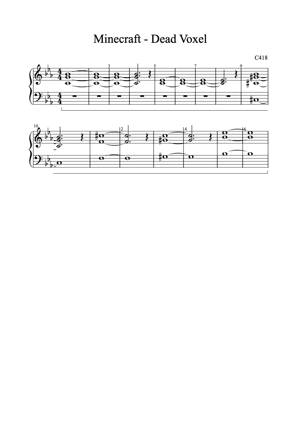 Sheet music preview for Dead Voxel