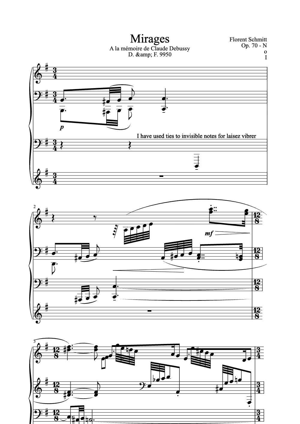 Sheet music preview for Mirages