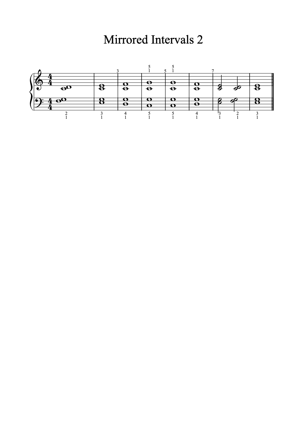 Sheet music preview for Mirrored Intervals 2
