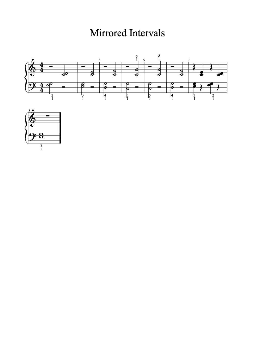Sheet music preview for Mirrored Intervals