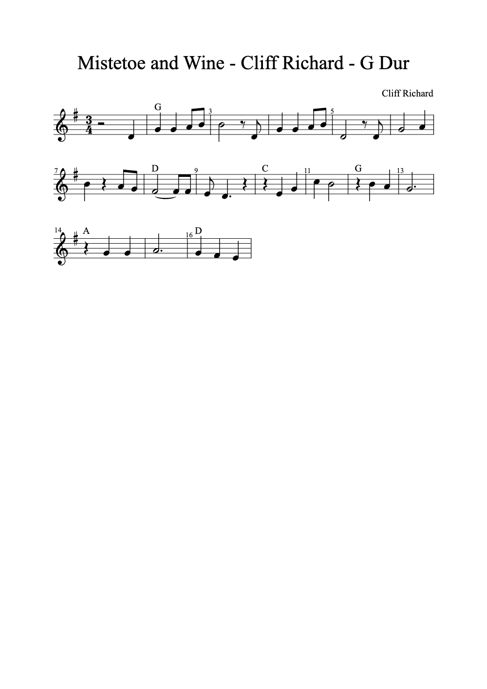 Sheet music preview for Mistletoe and Wine