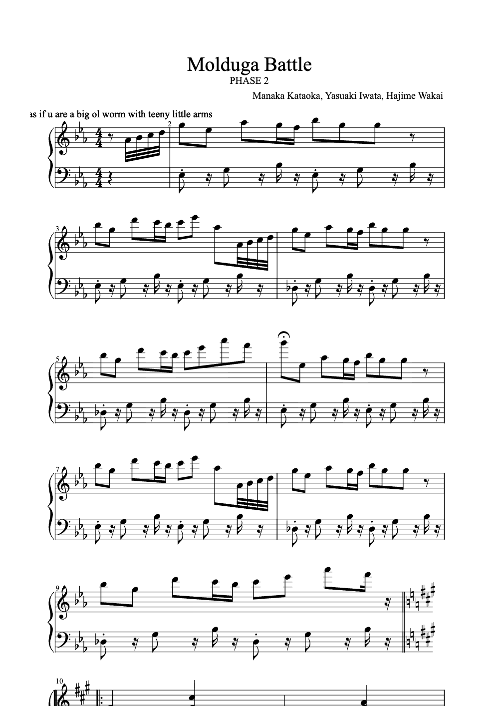 Sheet music preview for Molduga Battle