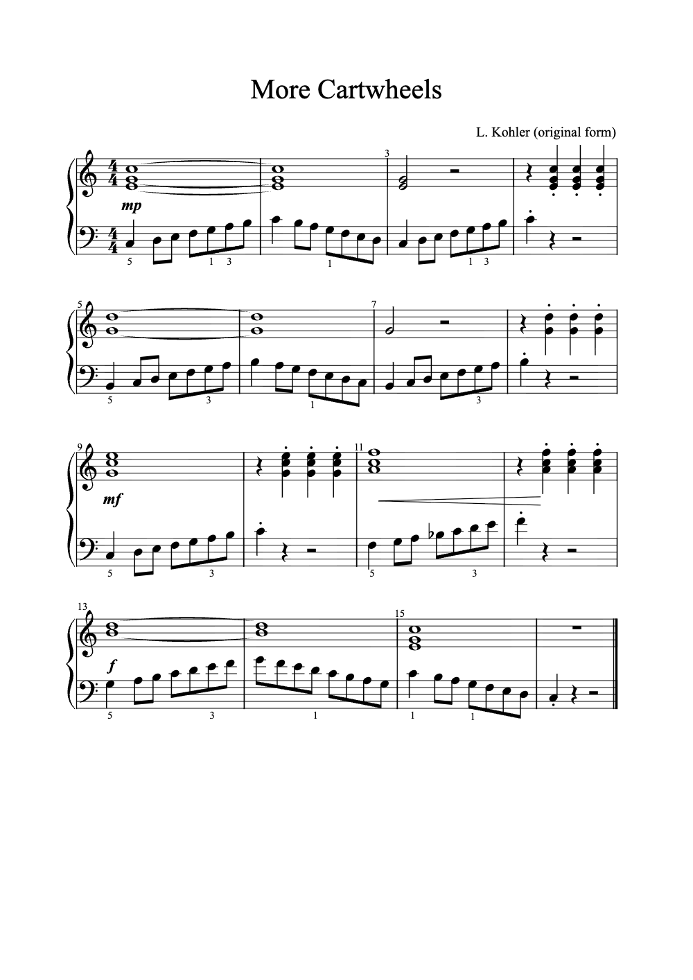 Sheet music preview for More Cartwheels