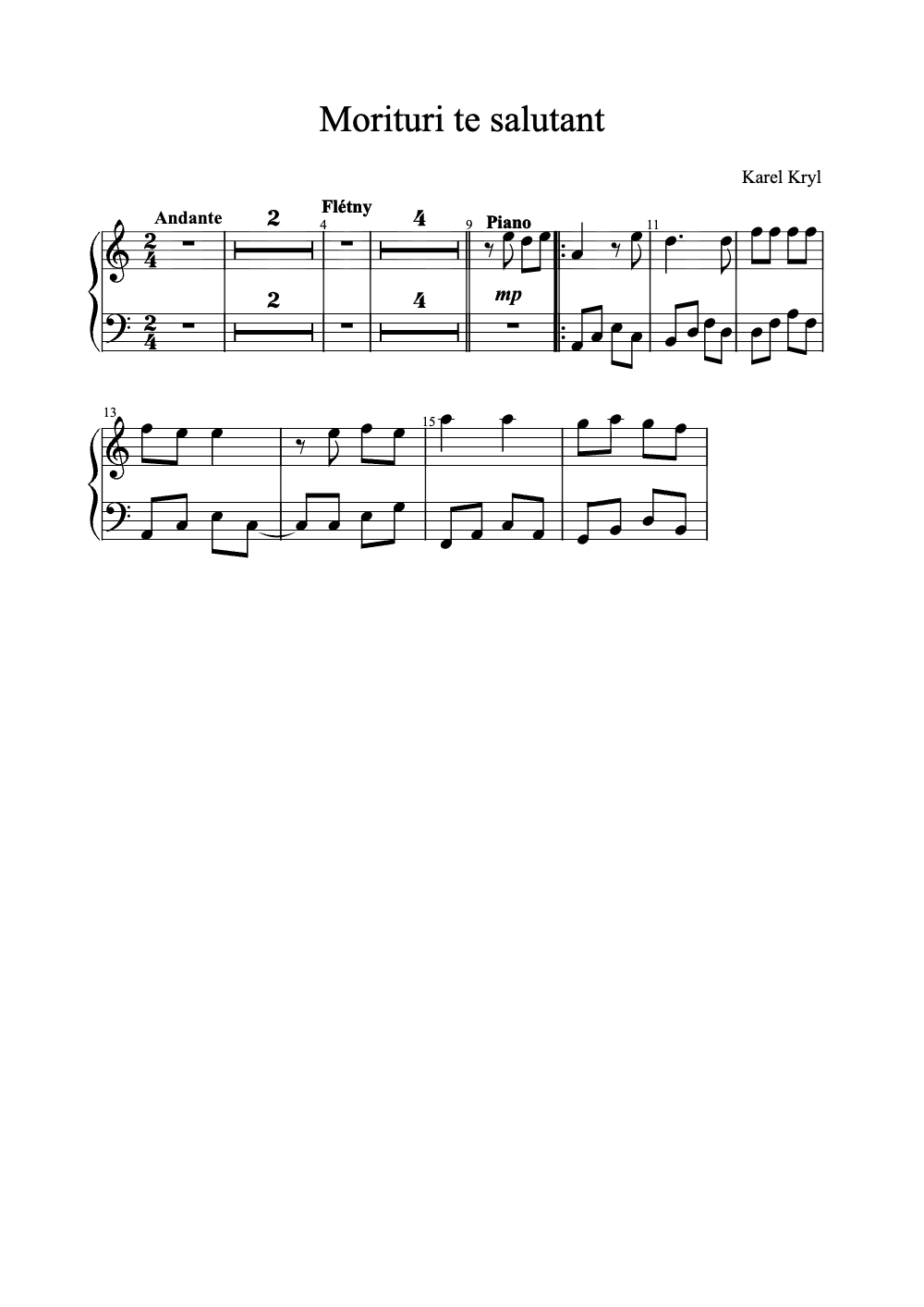 Sheet music preview for Morituri Te Salutant