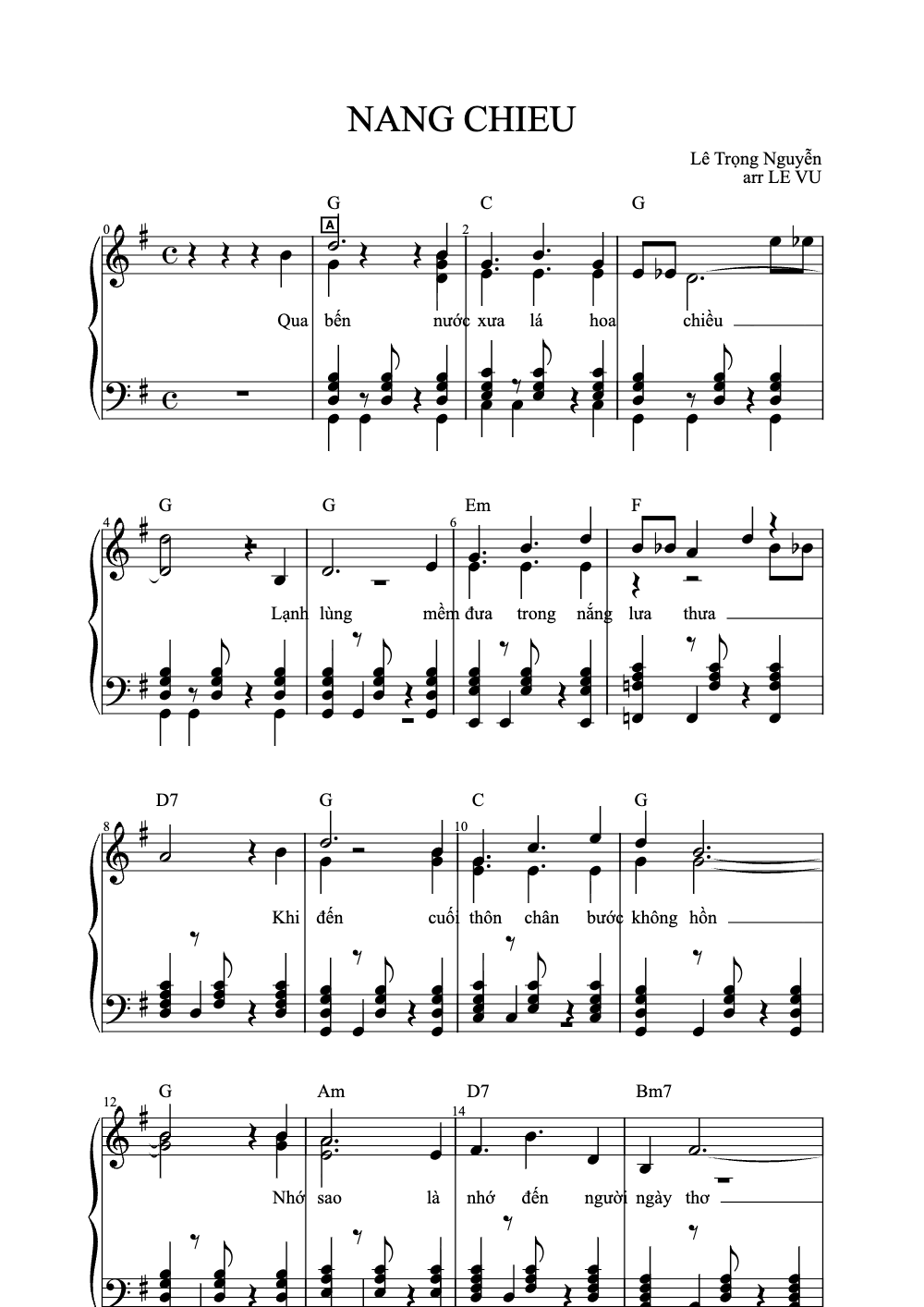 Sheet music preview for Nàng Chiếu