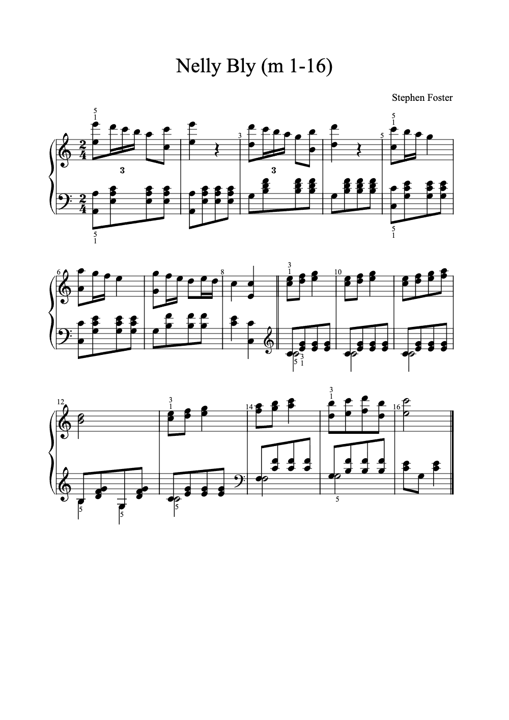 Sheet music preview for Nelly Bly