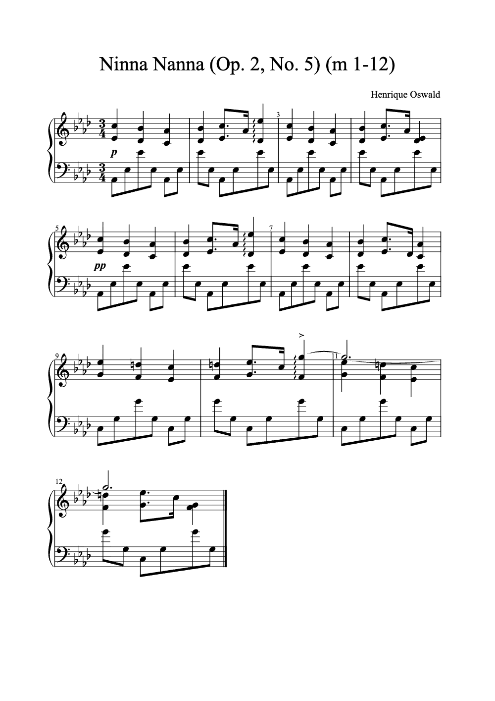 Sheet music preview for Ninna Nanna