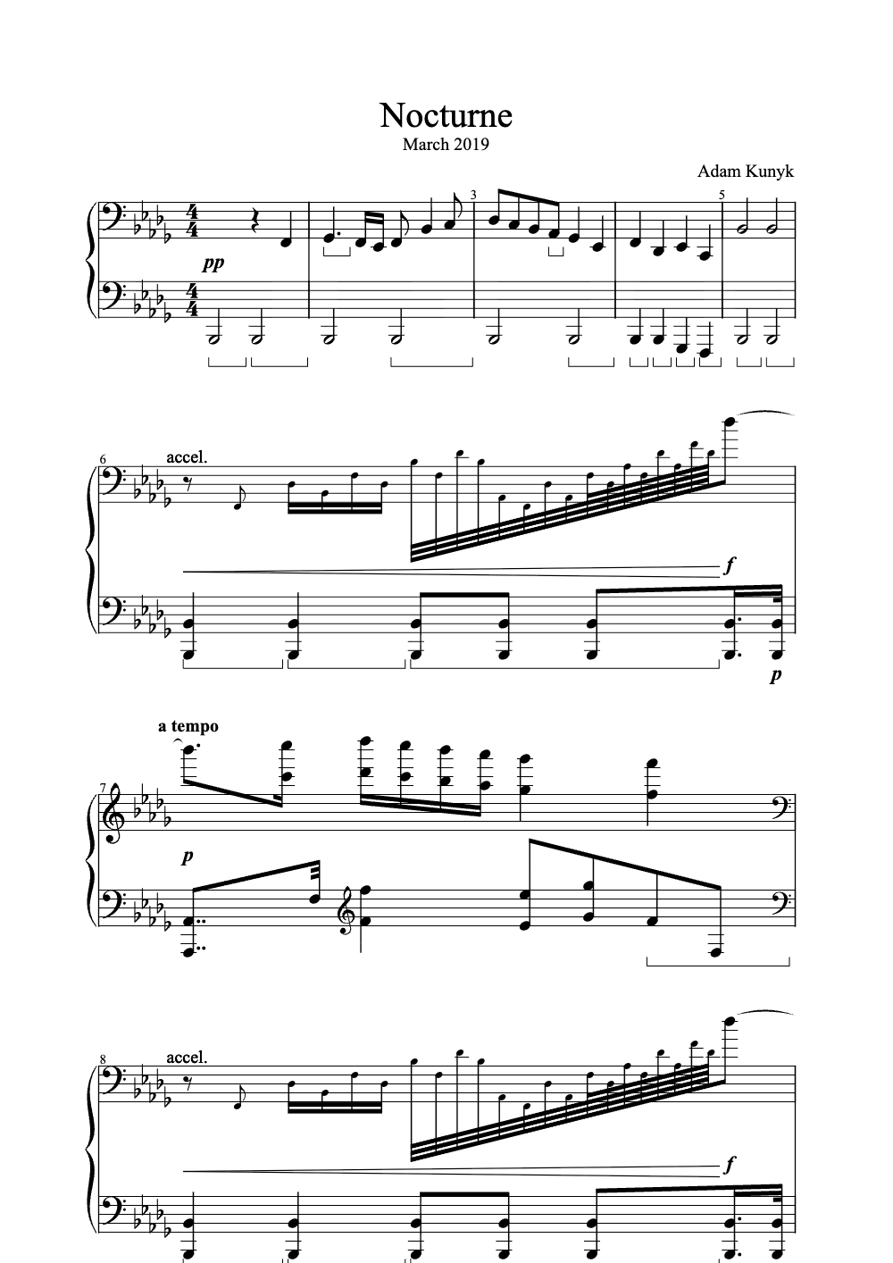 Sheet music preview for Nocturne