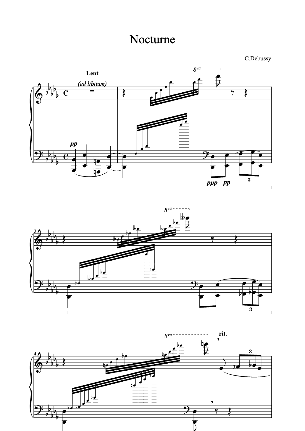 Sheet music preview for Nocturne