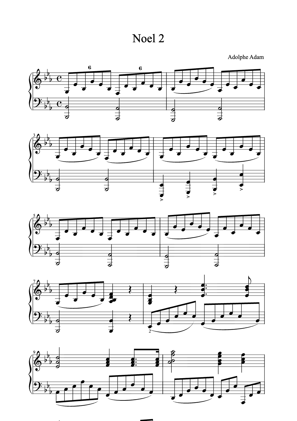 Sheet music preview for Noël 2